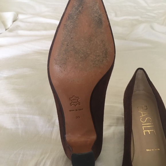 Basile brown velvet heels - Picture 3 of 3